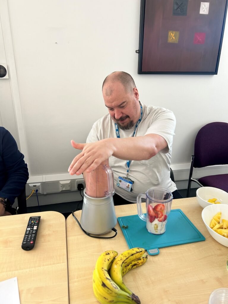 Man making smoothies