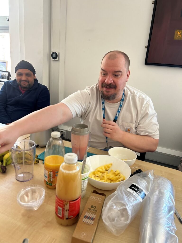 Man making smoothies
