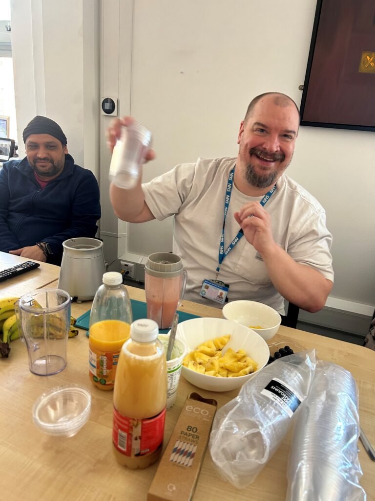 Man making smoothies